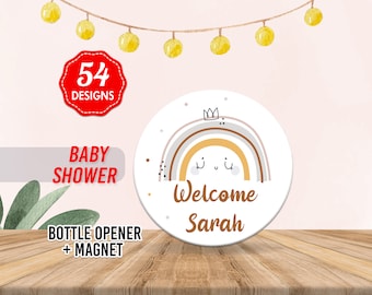 Customizable BABY SHOWER fridge MAGNET Favors for 1st Birthday or Baptism Event