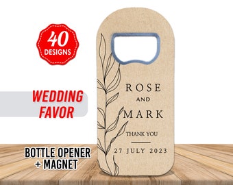 Customizable Wedding Favor For Guests, Wedding Thank You Favor, Personalized Wedding Gift, Magnetic Bottle Opener, Save The Date,