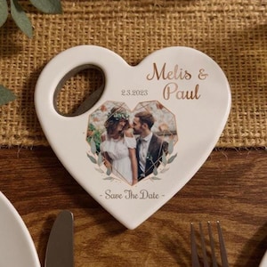 Customizable Photo Magnet Wedding Favor For Guests in Bulk, Heart Shape Wedding Thank You Favor, Wedding Gift, Save The Date Magnets