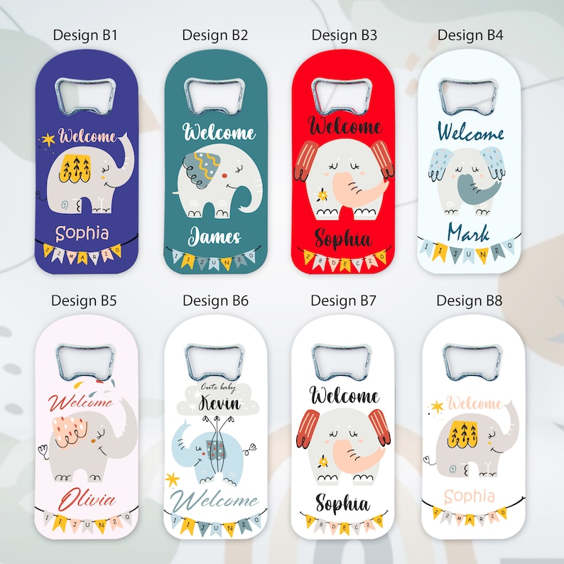 Customized BABY SHOWER fridge MAGNET Favors for 1st Birthday or Baptism Event image 2