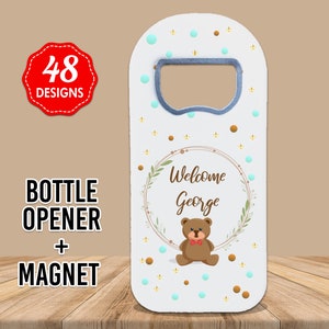 Anpassbarer BABY-DUSCHE-Kühlschrank-MAGNET Gefälligkeiten für 1. Geburtstag oder Taufe-Veranstaltung