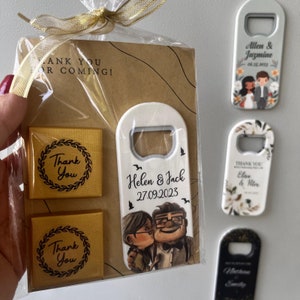 Recuerdo de boda personalizable para invitados, caja de regalo, recuerdo de aniversario de boda, caja de regalo para fiesta, caja de regalo de boda, recuerdo magnético