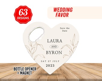 Customizable Wedding Favor For Guests in Bulk, Heart Shape Wedding Thank You Favor, Custom Wedding Gift, Wedding Gift, Save The Date Magnets