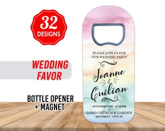 Customizable Wedding Favor For Guests, Wedding Thank You Favor, Personalized Wedding Gift, Magnetic Bottle Opener, Save The Date,