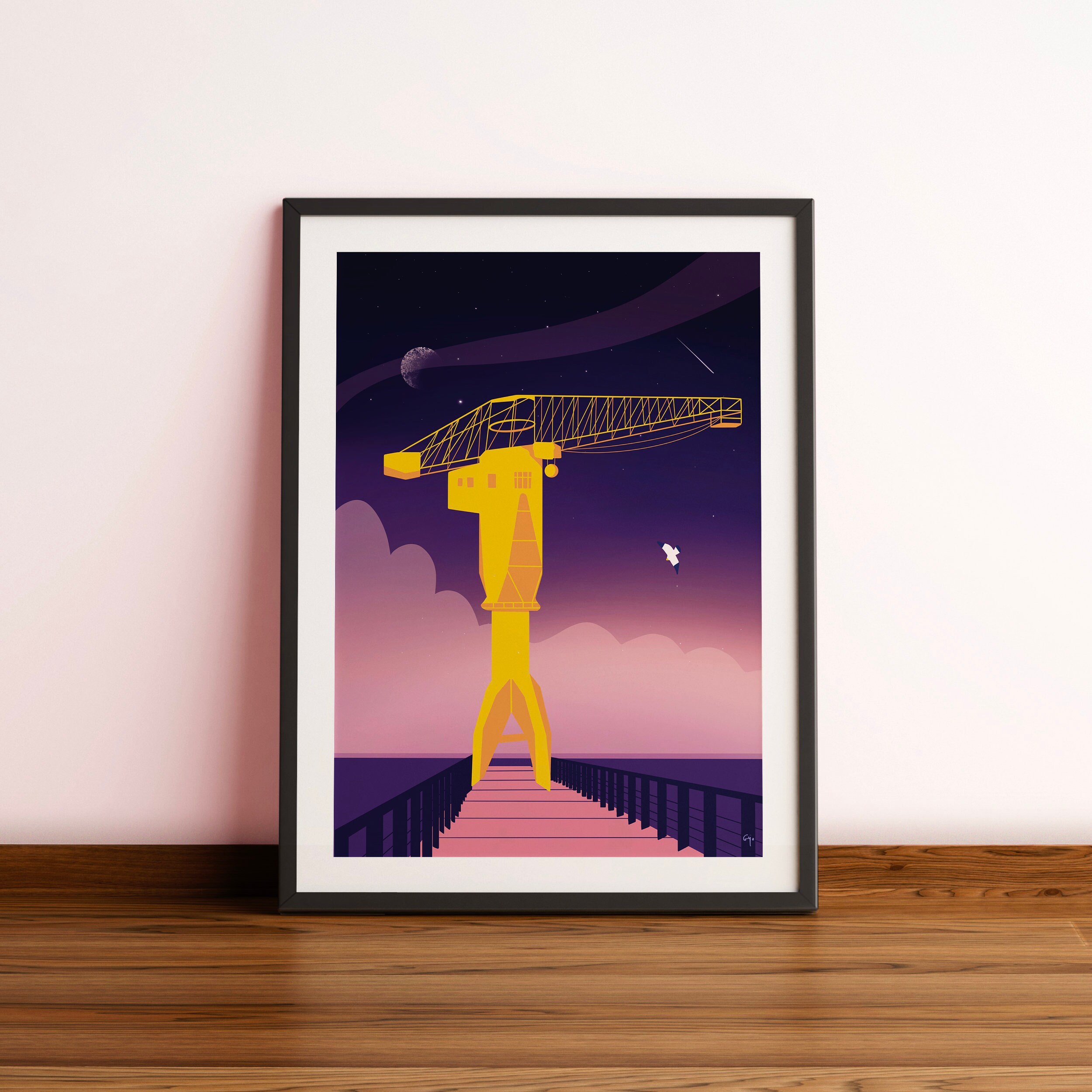 Affiche A3 Nantes Grue Jaune