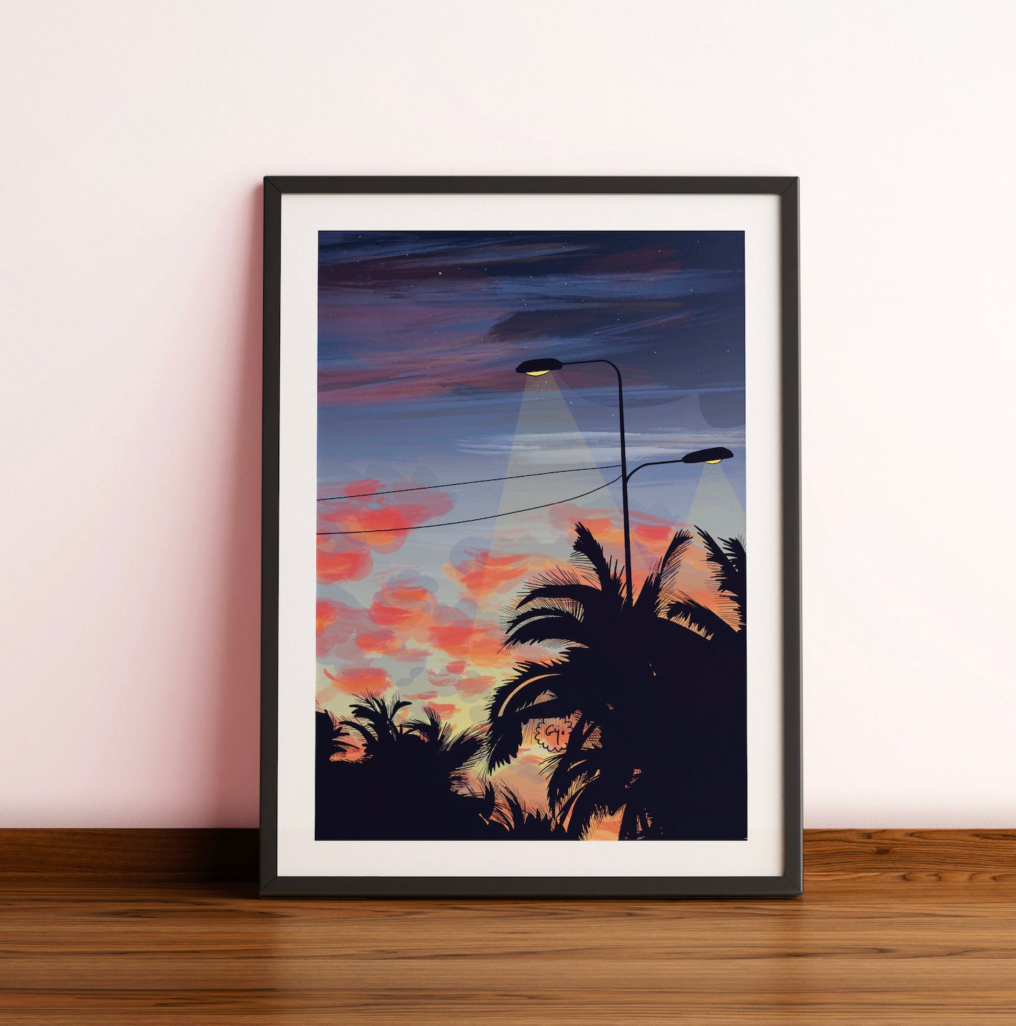 Affiche Coucher de Soleil Bleu