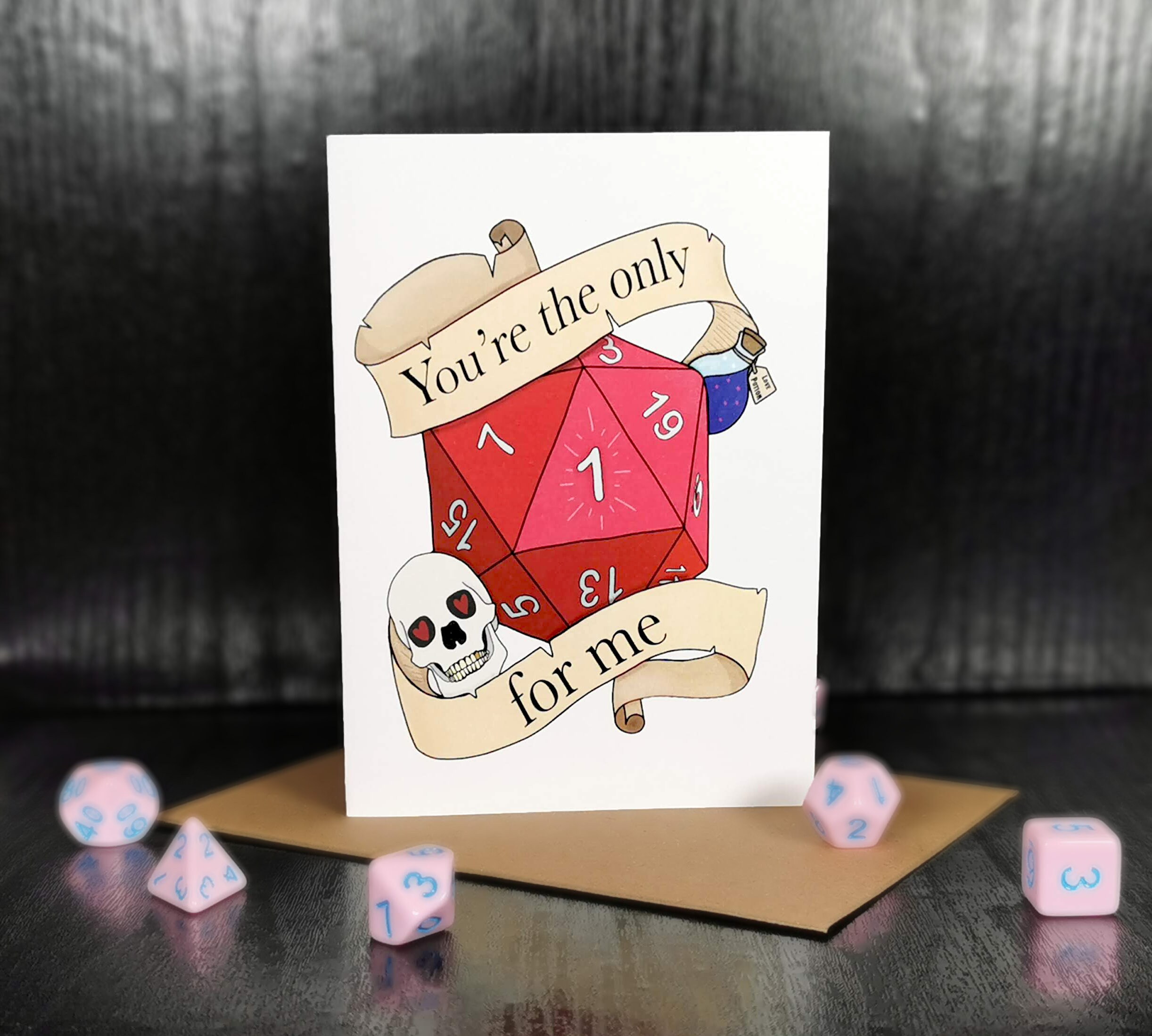 You're the only 1 for me card, love card, anniversary, dnd gift, …