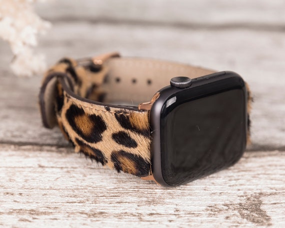 Women's Bracelet Leopard Print Apple Watch Strap Leather Band 38mm 40mm  41mm 42mm 44mm 45mm Dressy Iwatch Bracelet Business Casual Wear Band -   Hong Kong