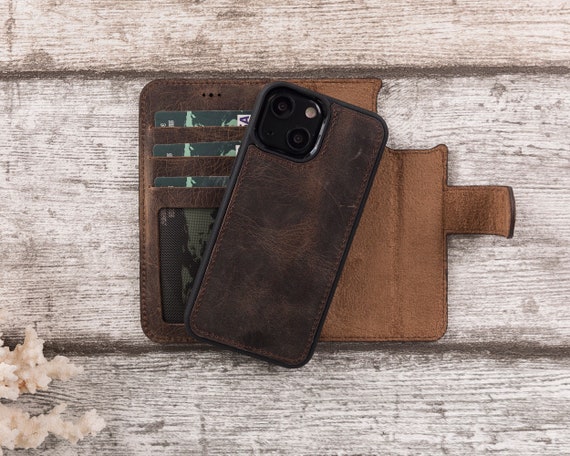 iPhone 13 Mini Leather Case - with Detachable Wallet