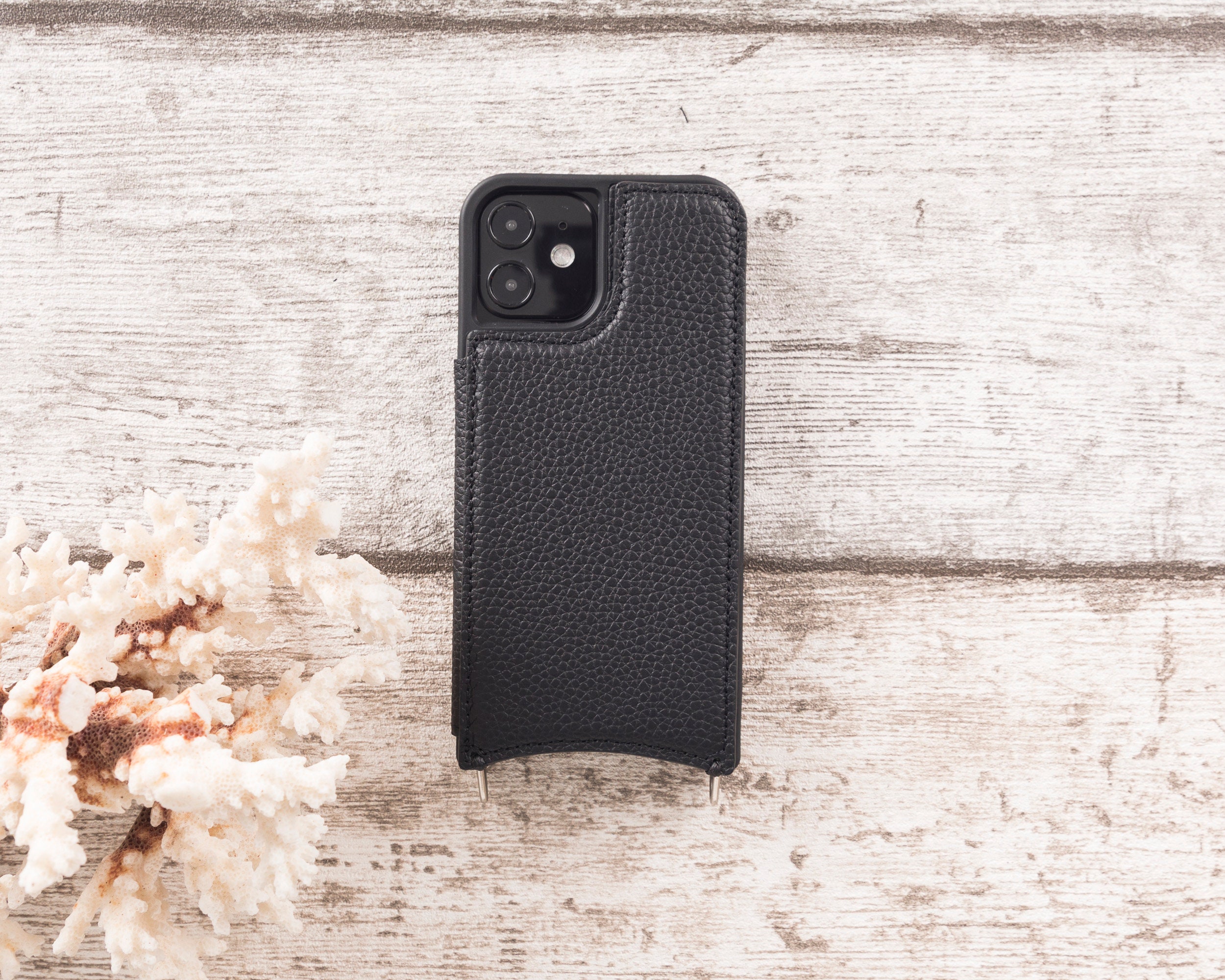 Black Crossbody Phone Case for iPhone 12 / 12 Pro Genuine Etsy