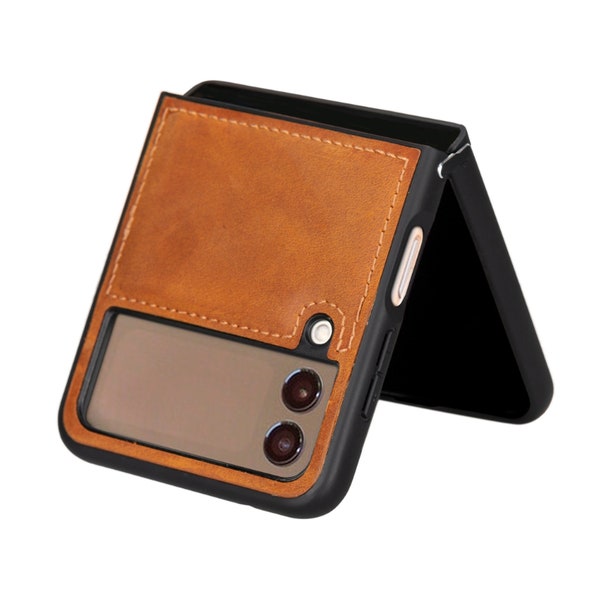 Galaxy Z Flip 4 Leather Case Etsy