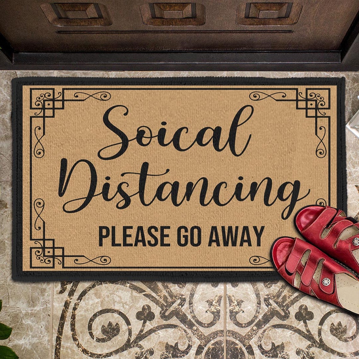 Please Go Away Doormat Funny Doormat Doormat Humor Funny Etsy