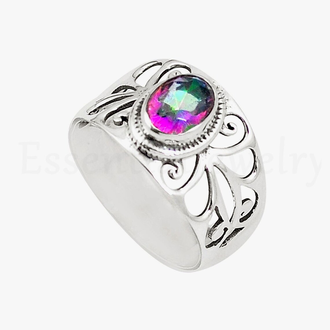 Baguette cut Topaz Designer Ring 925 K Sterling Silver Etsy