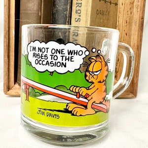 Vintage Garfield Glass Mug: 1970s-80s McDonald&#39;s Advertising, 8oz