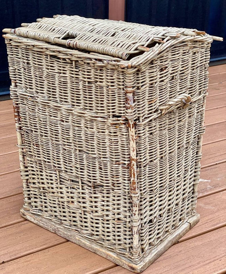 Antique Large Wicker Basket Etsy