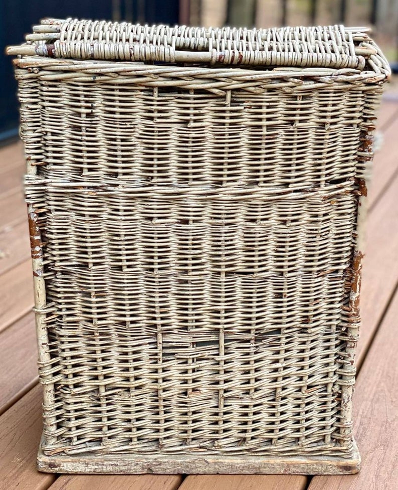 Antique Large Wicker Basket Etsy