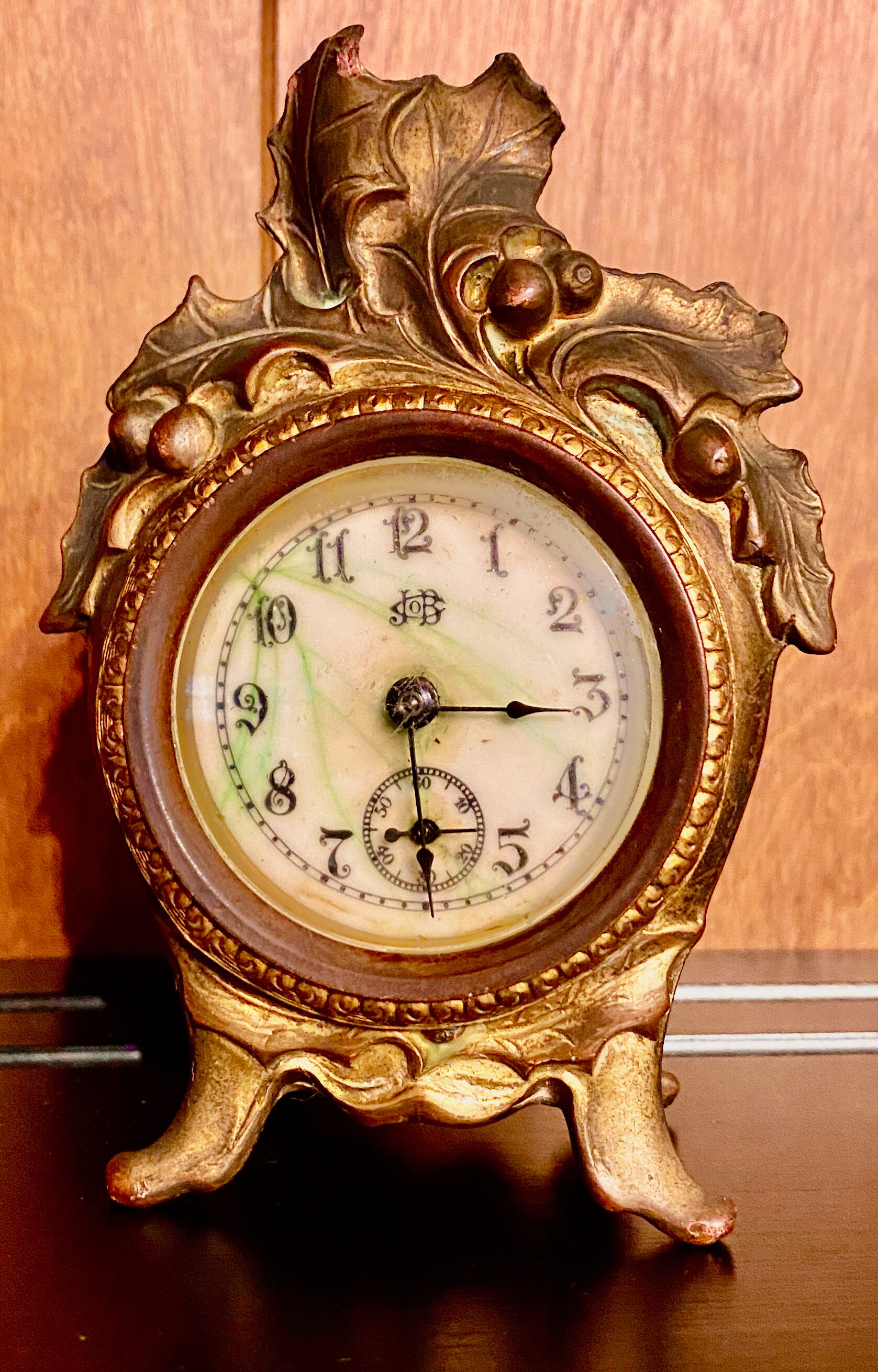 Vintage Jennings Brother's Art Nouveau Desk Novelty Clock Etsy