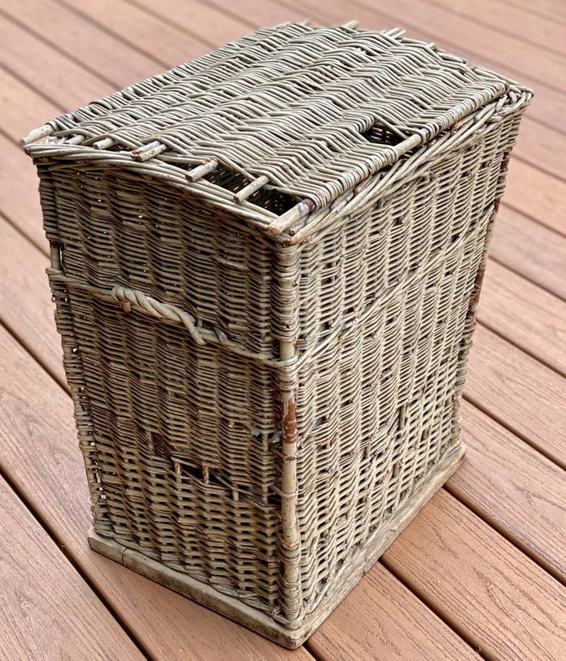 Antique Large Wicker Basket Etsy