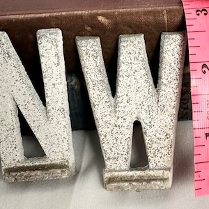 Vintage Aluminum Stand-Up Letters: Crusty Patina Metal Sign