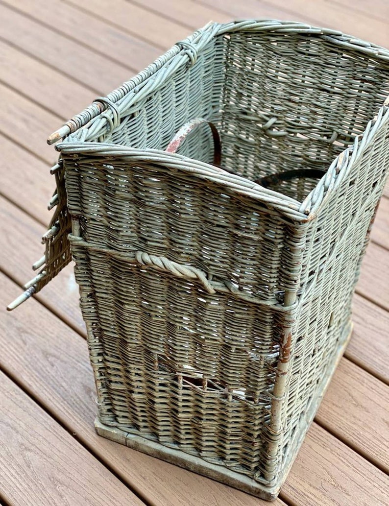 Antique Large Wicker Basket Etsy