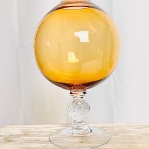 Cambridge Carmen 1930’s Amber Orb Ivy Vase