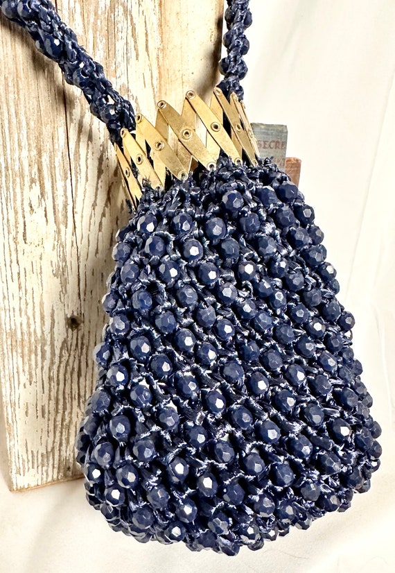 Adorne Bead and Raffia Event Hoops in Navy AEA3416 main image 1