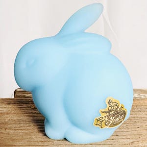Fenton Blue Satin Glass Bunny