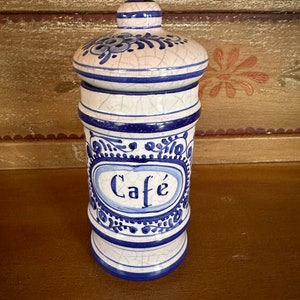 Lufeco Apothecary Jar, Vintage Lidded Jar , Kitchen Jar