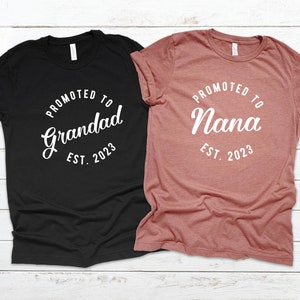 Gepromoveerd tot Nana Tshirt, gepromoveerd tot opa Tshirt 2023, gepromoveerd tot grootouders, gepromoveerd tot opa, gepromoveerd tot Nanna, bijpassende tshirts