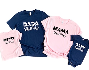 Family Dinosaur shirts| Mama saurus | Dada saurus| dinosaur tshirts | dinosaur t-shirt | baby dinosaur | customize | personalize | daddy mom