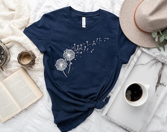 Windflower Shirt, Dandelion Shirt for Women, Flower Graphic T-shirt, Summer Shirt, Cute Trending Womens T-Shirt, autumn tshirt, fall shirt