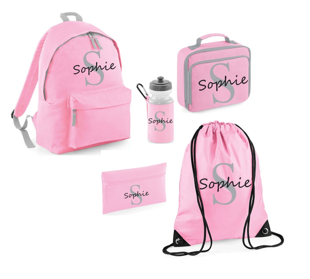 Personalized Back to School Backpack Set: Initial Name, Lunch Bag ...