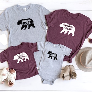 Family bear Tshirts|  father bear t-shirts| ladies men's unisex bear t shirt tee| baby bear tshirt mama bear t-shirt | Papa bear tshirt