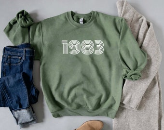 1983 Sweatshirt, 40th Birthday jumper, 40th Birthday gift idea, customise year sweatshirt, personalise year jumper personalize birthday