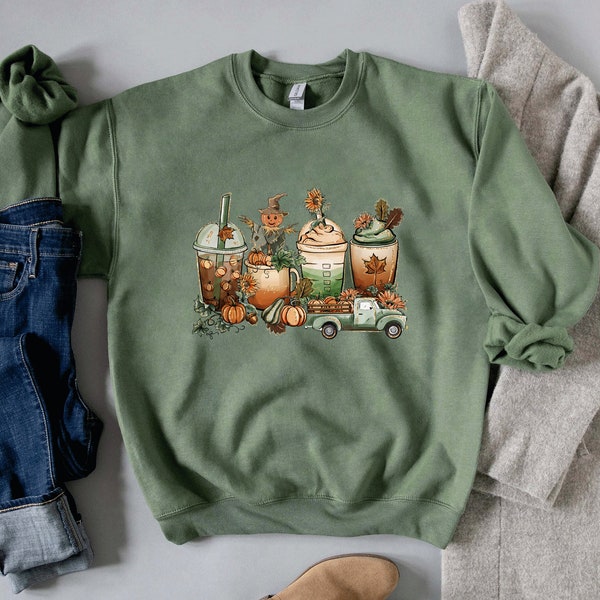 Fall Latte Sweater coffee helps jumper Pumpkin sweater, Ladies Fall shirt autumn jumper Halloween sweatshirt, sweater weather, coffee jumper