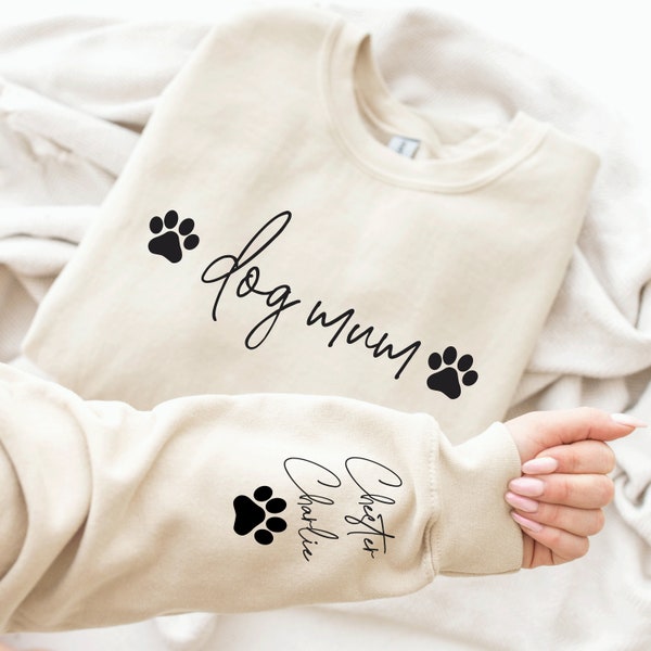 Gepersonaliseerde Dog Mum Jumper, hondenliefhebber cadeau, gepersonaliseerde hondeneigenaar cadeau, gepersonaliseerde hondencadeaus, aangepaste huisdierliefhebber trui, cadeau voor haar