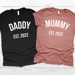 Mummy and Daddy tshirts, Mama And Papa Shirt, New Mom & Dad To Be Gift, Pregnancy Announcement Shirts, Mothers Day Fathers Day, new mum tee