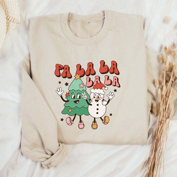 Fa La La La christmas sweater, christmas jumper uk, retro christmas jumper, vintage christmas sweatshirt, groovy xmas sweater