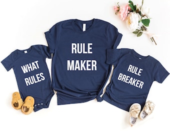 Rule Maker Rule Breaker T-Shirts: Matching Family Tees