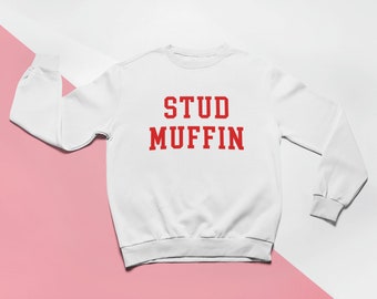 Stud Muffin sweatshirt | Valentine Jumper | Valentine sweatshirt for Kids | Kid Valentine Shirt | Toddler Valentine | Kids heart jumper