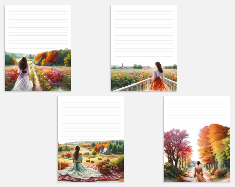 Printable Stationery Set: Watercolor Writing Paper | Fall Letter ...