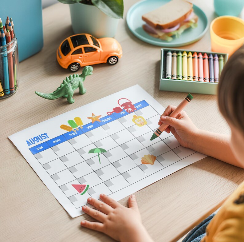 Kinder Sommer Planer Set zum Ausdrucken: Mini-Kalender, Wochenplaner, Wochenplaner, Wochenplaner, Wochenplaner, mehr (Digitaler Download) Bild 2