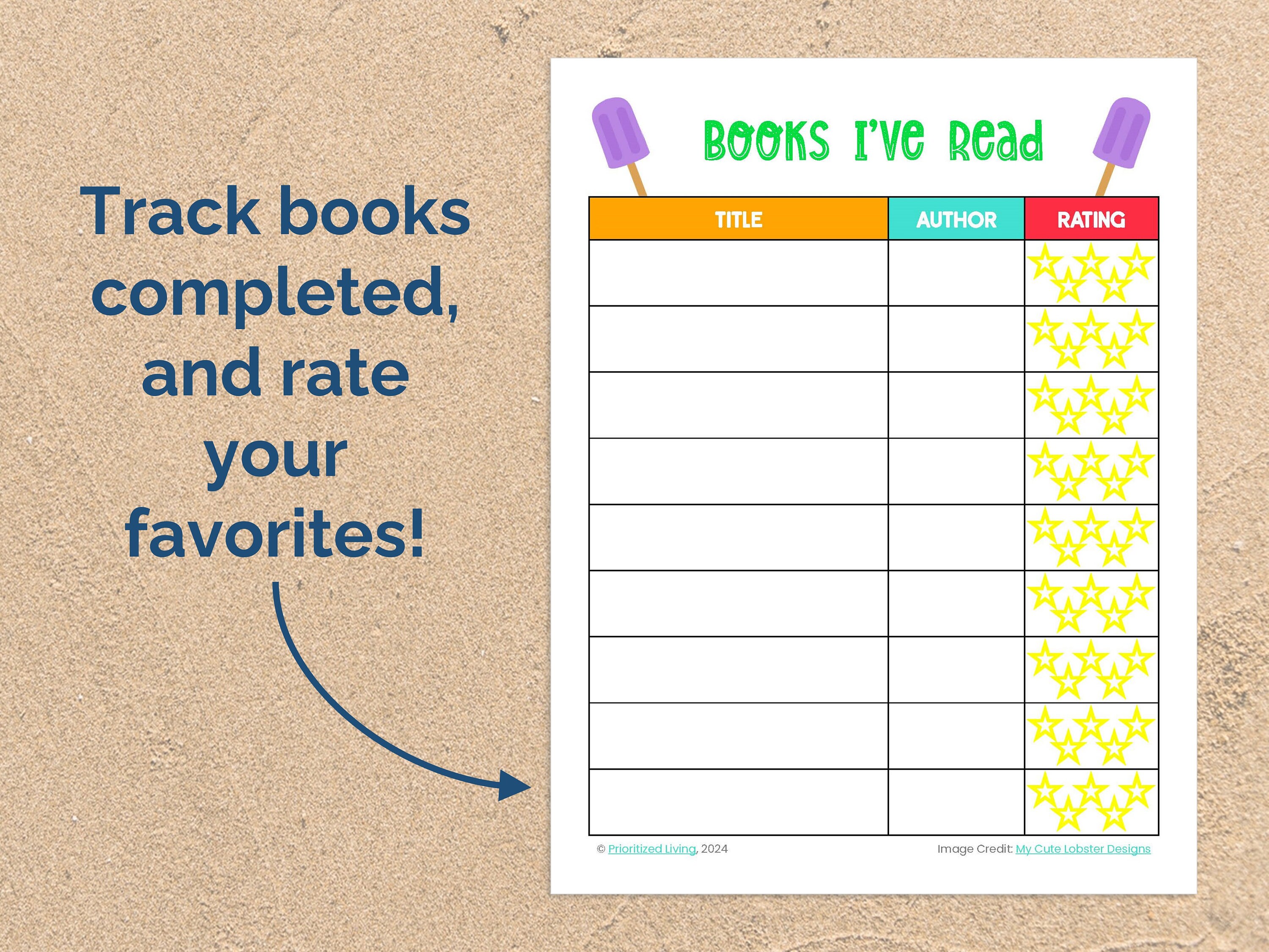 Kid's Summer Reading Chart Printable: Color and Black and White Summer ...