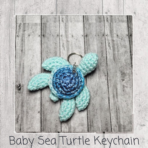 Baby Sea Turtle Crochet Keychain PDF Pattern Download