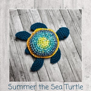 Summer the Sea Turtle Crochet Pattern PDF Download Only, sea turtle pattern, crochet sea turtle, crochet turtle