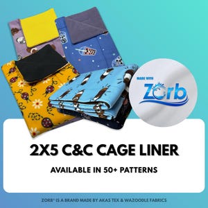 Eco-Friendly 2X5 Guinea Pig Fleece Cage Liner - Zorb® Core - Soft Fleece Liners for Kavee, Cagetopia, Midwest Cages