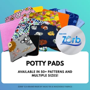 Guinea Pig Pad Potty Pad - Made With Zorb® - Fleece Cage Liner Potty Pad - Small Animal Fleece Pee Pad - Tidy Mat