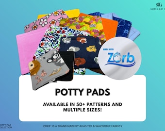 Guinea Pig Pad Potty Pad - Made With Zorb® - Fleece Cage Liner Potty Pad - Small Animal Fleece Pee Pad - Tidy Mat