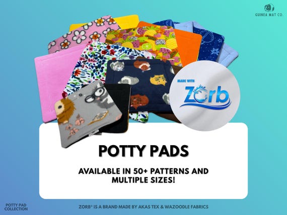 Guinea Pig Potty Pads – Absorbent Washable Fleece Made with Zorb® | Multiple Sizes & Options