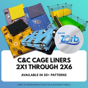 Guinea Pig Cage Liner Made With Zorb® - Custom Fleece Liners - Absorbent - 2x1 2x2 2x3 2x4 2x5 2x6 - C&C Liner - Kavee Cage - Cagetopia